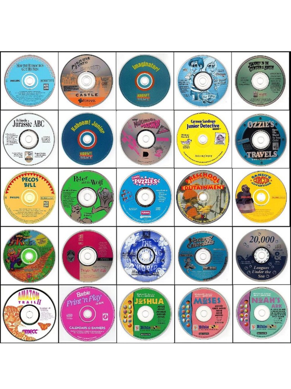 25 Vintage CD-ROM Kids Lot #3 (1995-1996)